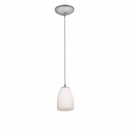 GLACIER COMPUTER 28069-1C-BS-OPL 1 Light Cone Glass Pendant in Brushed Steel with Opal Glass 28069-1C-BS/OPL